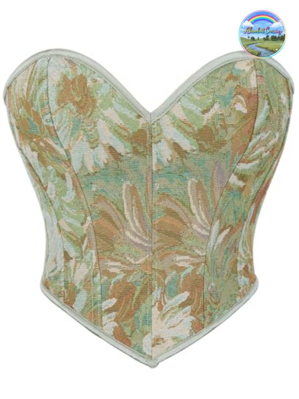 Vintage Renaissance Corset Bustier Lace-Up Back Asymmetrical Hem